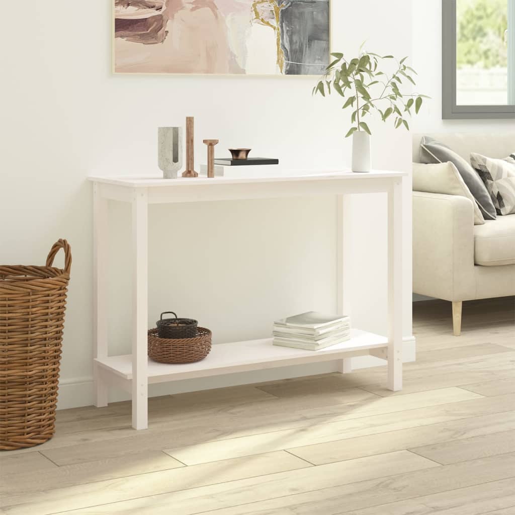 Avlastningsbord Konsollbord Vit 110x40x80 cm massiv furu