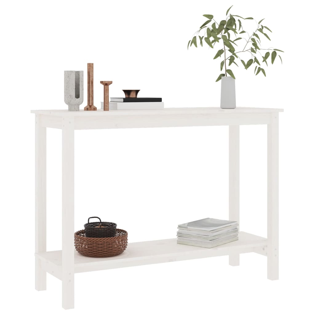 Avlastningsbord Konsollbord Vit 110x40x80 cm massiv furu