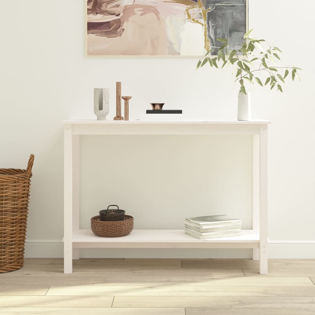 Avlastningsbord Konsollbord Vit 110x40x80 cm massiv furu