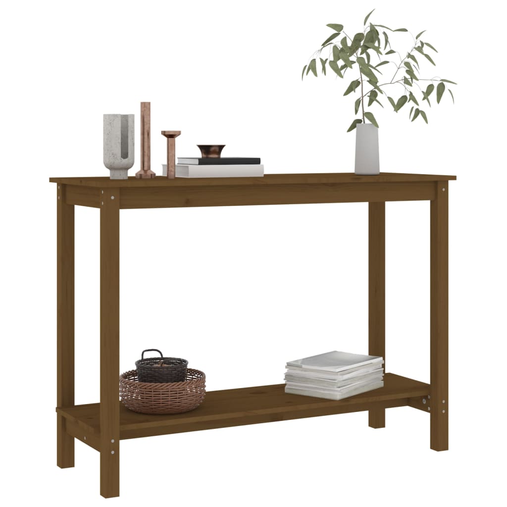 Avlastningsbord Konsollbord Brun honungsbrun 110x40x80 cm massiv furu