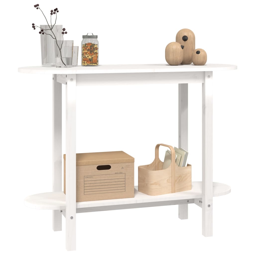 Avlastningsbord Konsollbord Vit 110x40x80 cm massiv furu