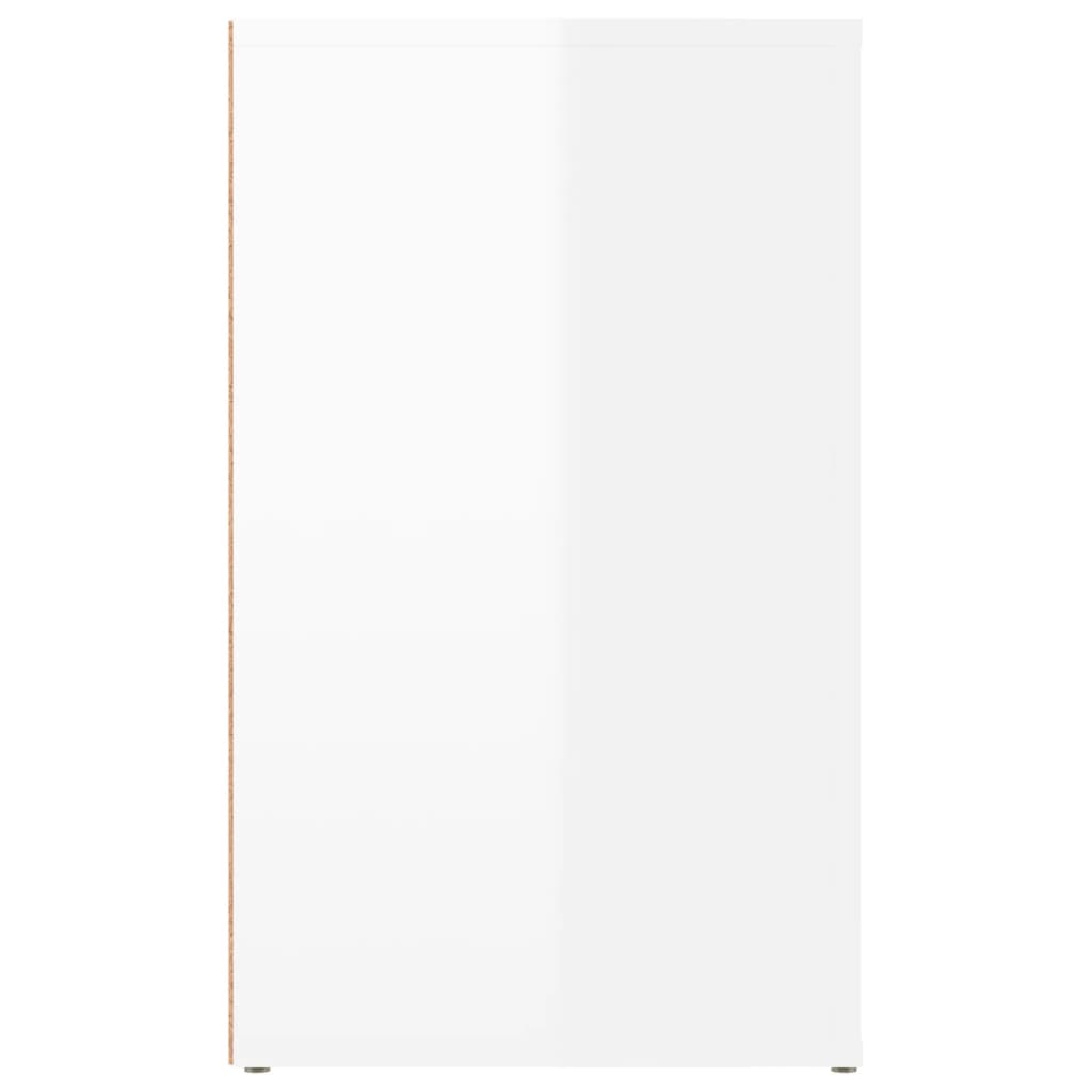 Sängbord vit högglans 50x36x60 cm konstruerat trä