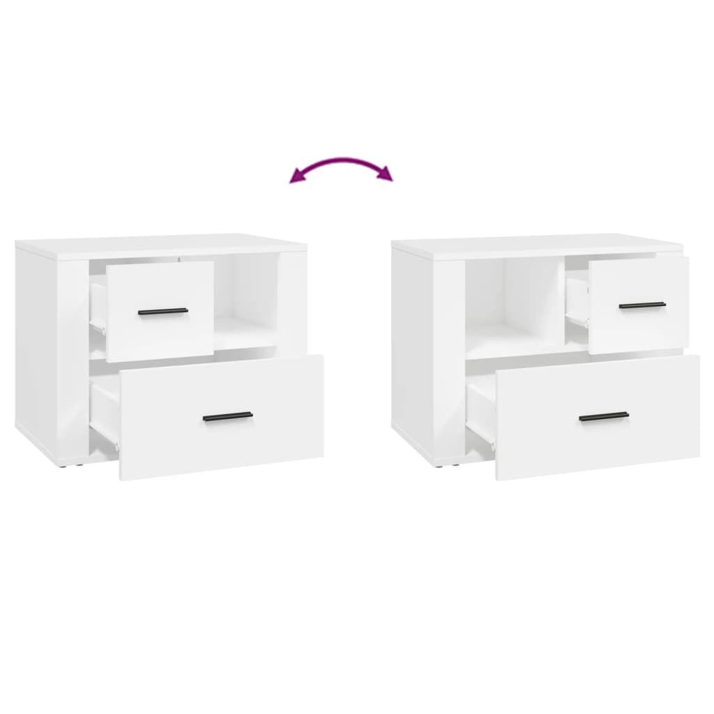 Sängbord Nattduksbord Vit Vit 60x36x45 cm