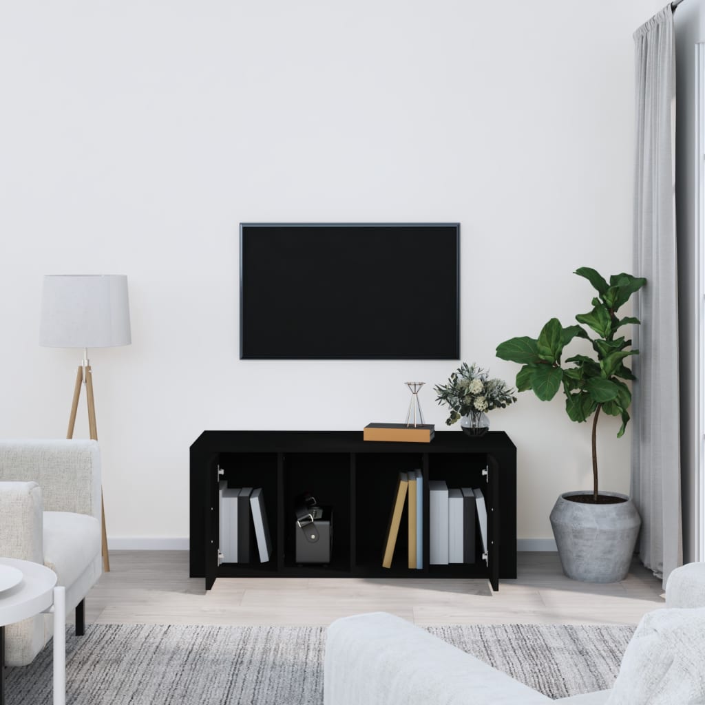 TV-skåp svart 100x35x40 cm konstruerat trä
