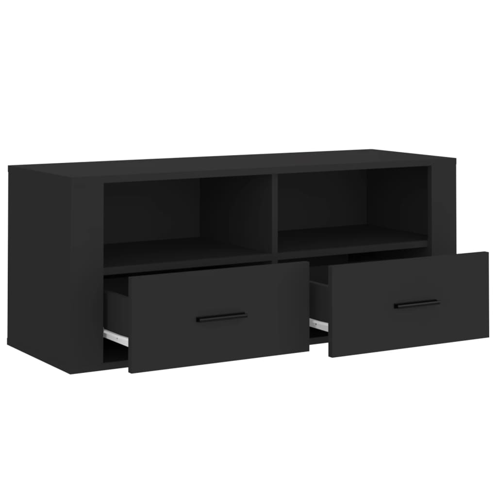 TV-skåp svart 100x35x40 cm konstruerat trä