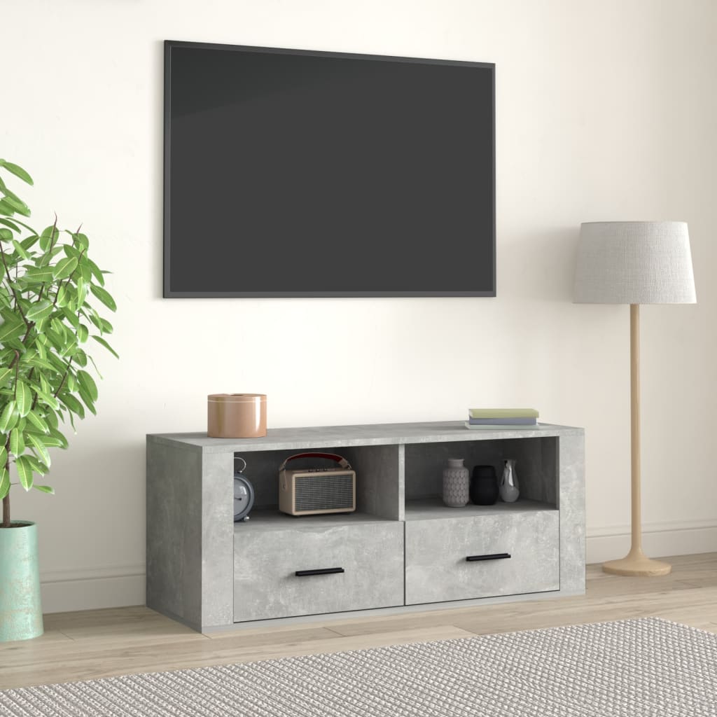Tv-bänk Betonggrå 100x35x40 cm