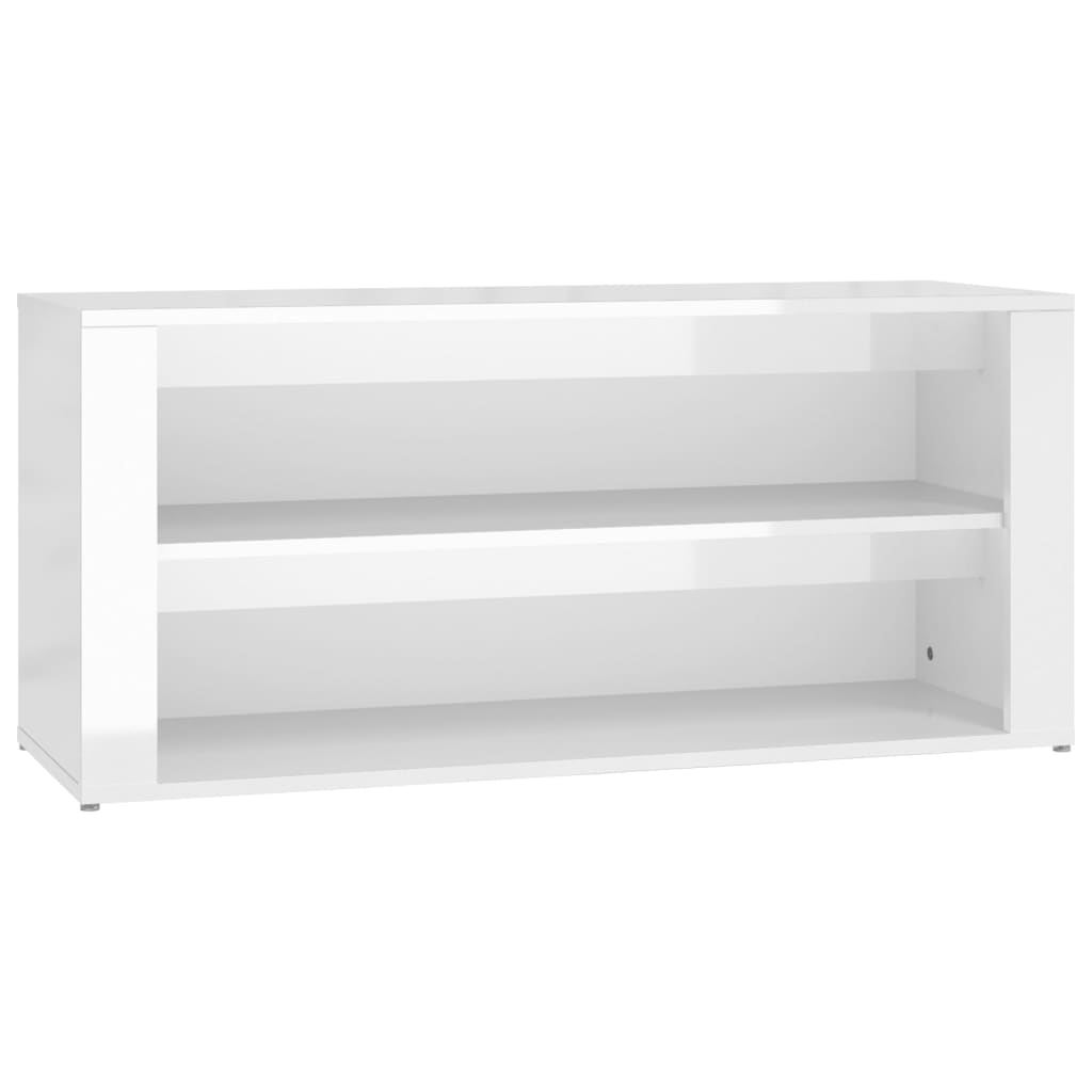Skoställ Högglans Vit Skohylla 100x35x45 cm