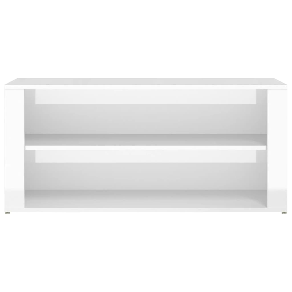 Skoställ Högglans Vit Skohylla 100x35x45 cm