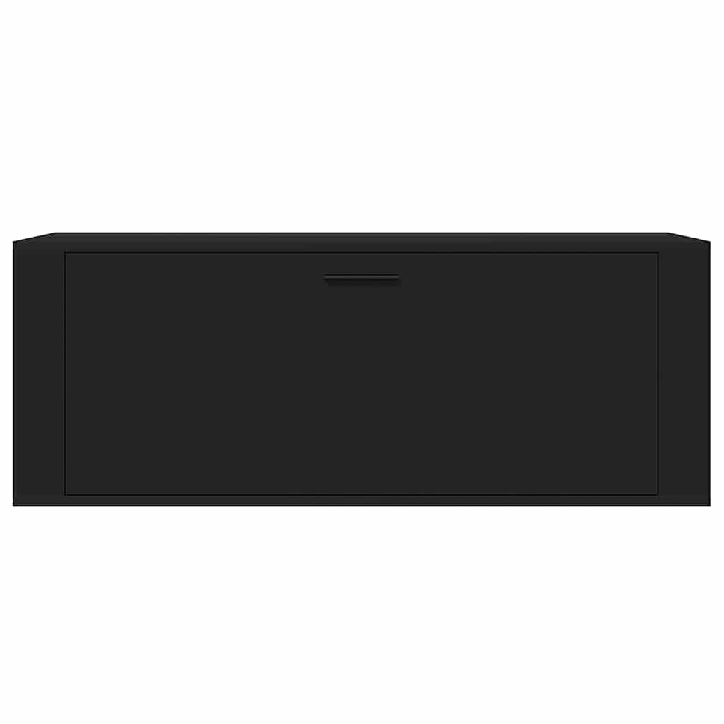 Väggmonterat skoställ Svart 100x35x38 cm