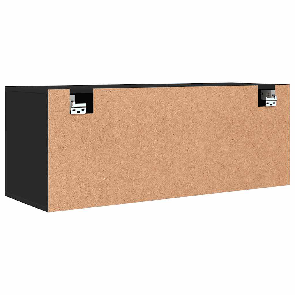 Väggmonterat skoställ Svart 100x35x38 cm