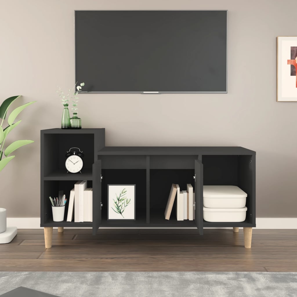 TV-skåp svart 100x35x55 cm konstruerat trä