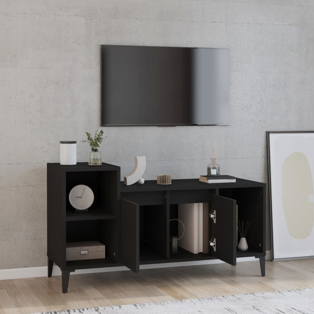 TV-skåp svart 100x35x55 cm konstruerat trä