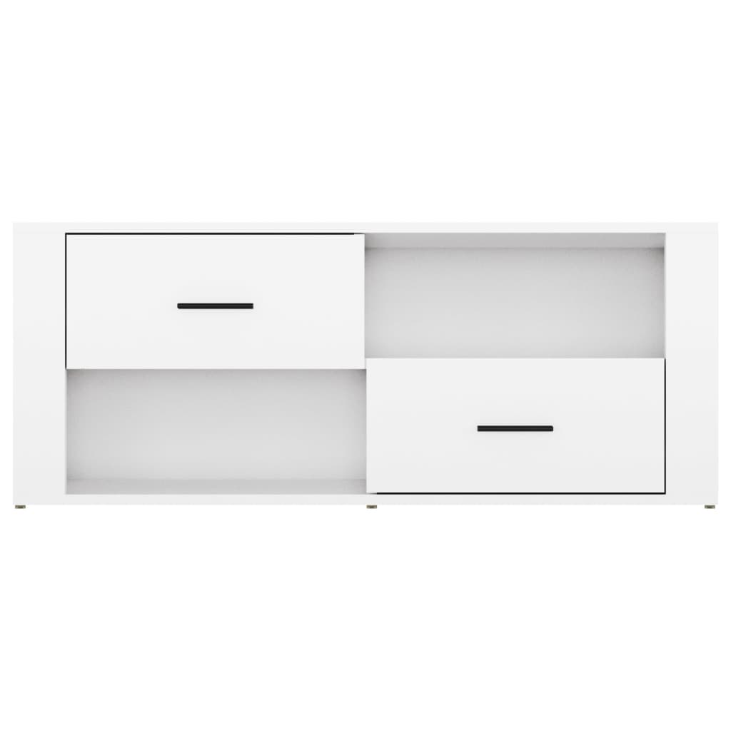 TV-skåp vit högglans 100x35x40 cm konstruerat trä