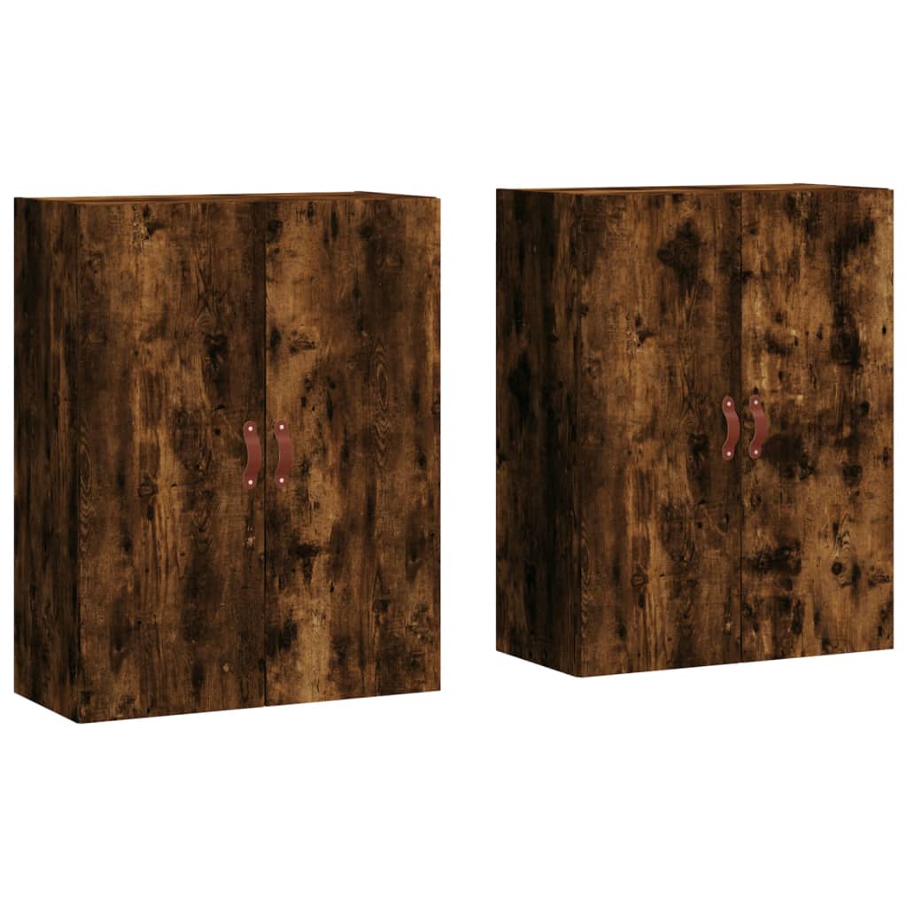 Väggskåp Rökfärgad Ek 2 st 69,5x34x90 cm