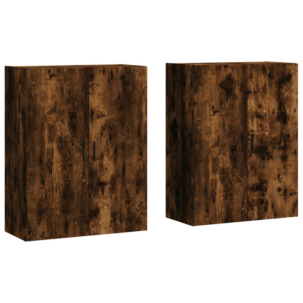 Väggskåp Rökfärgad Ek 2 st 69,5x34x90 cm