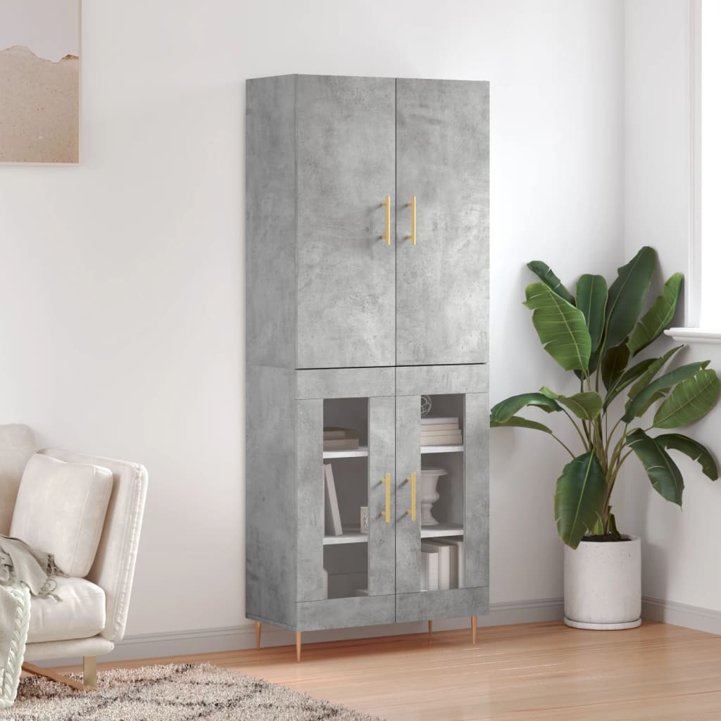 Skåp Betonggrå 69,5x34x180 cm