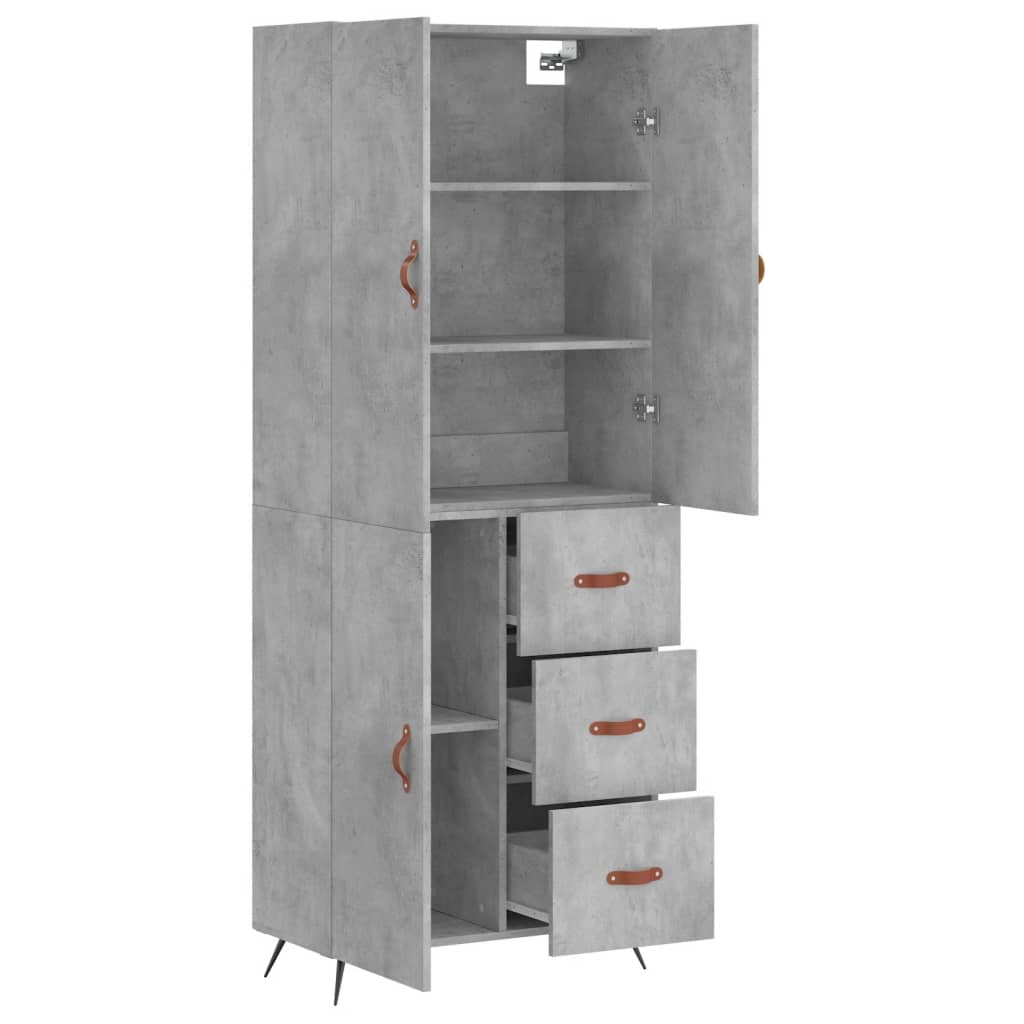 Skåp Betonggrå 69,5x34x180 cm