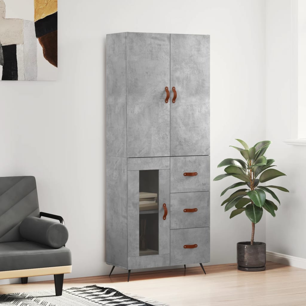 Skåp Betonggrå 69,5x34x180 cm