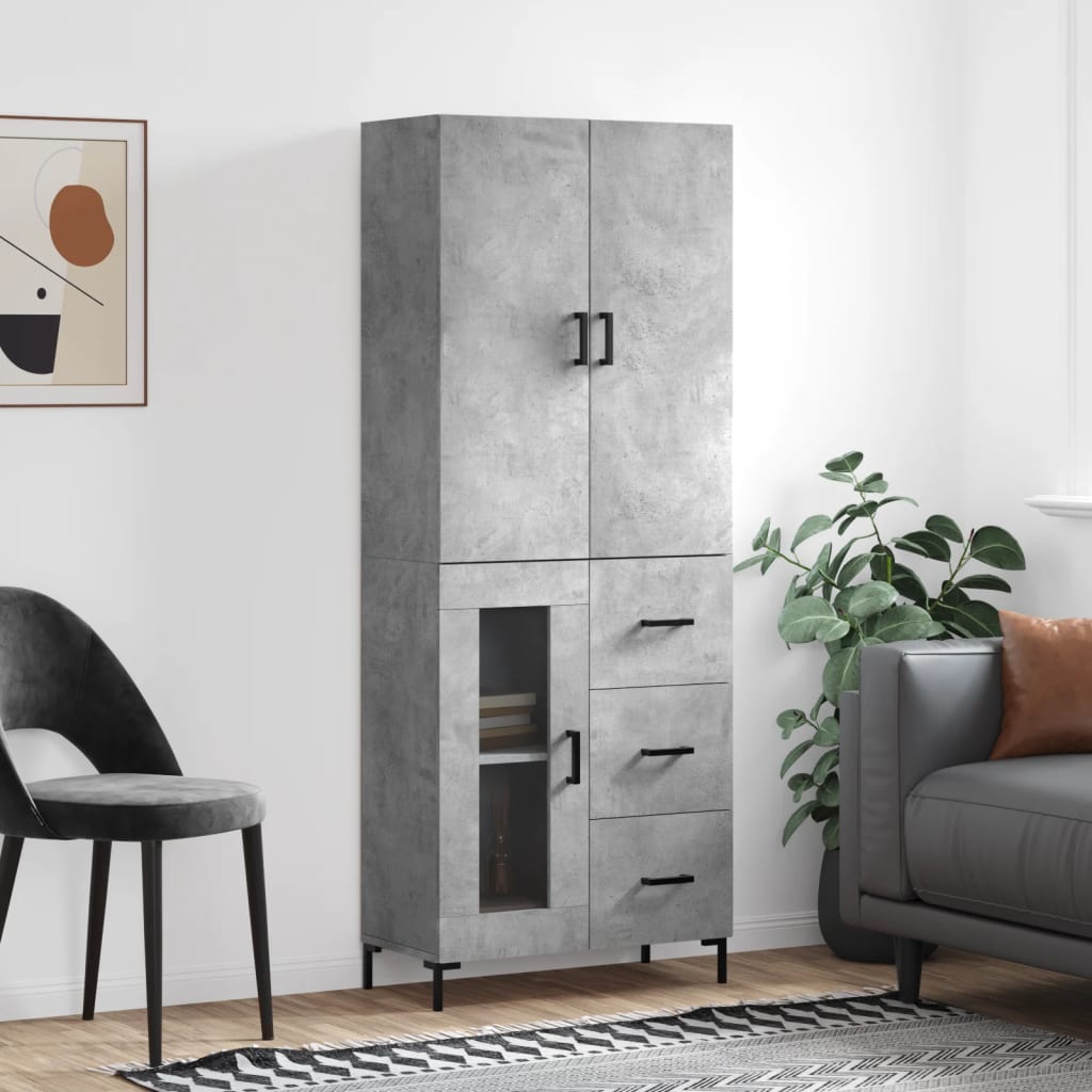 Skåp Betonggrå 69,5x34x180 cm