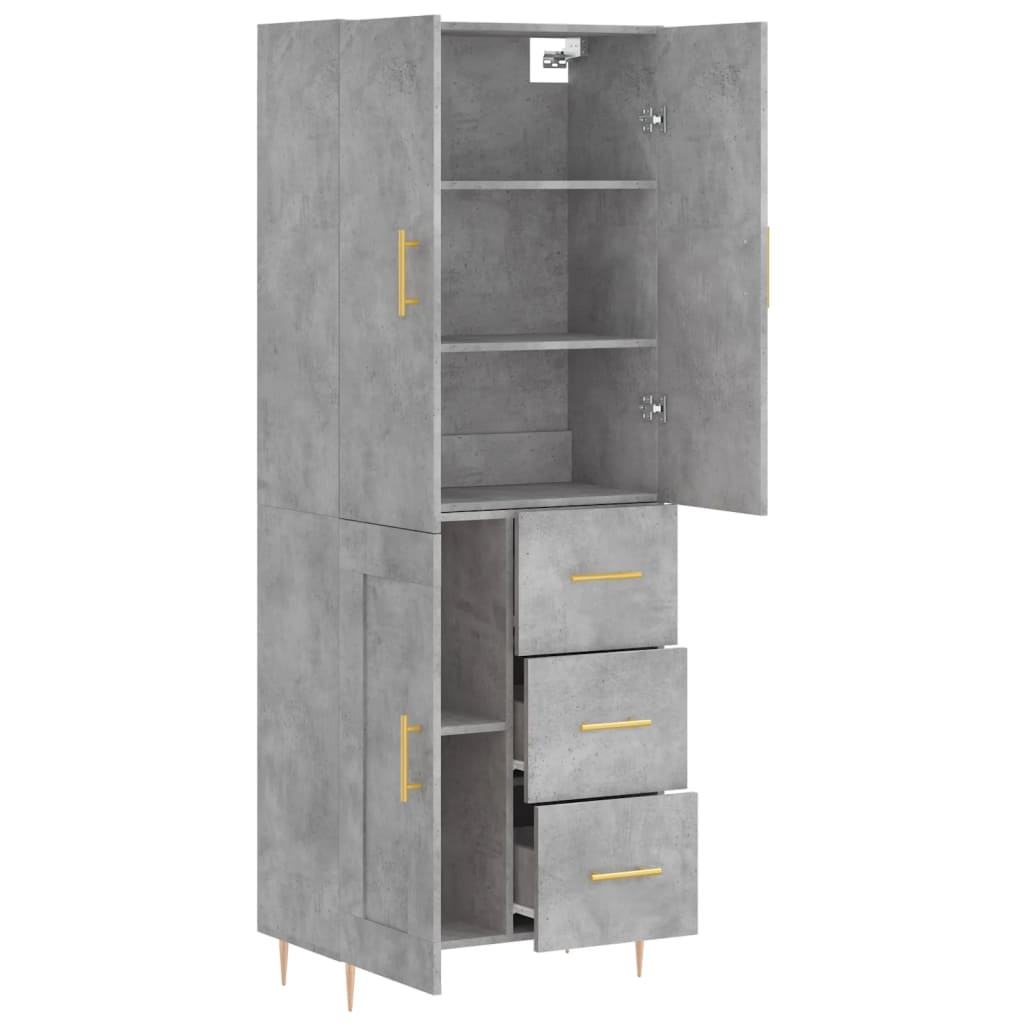 Skåp Betonggrå 69,5x34x180 cm