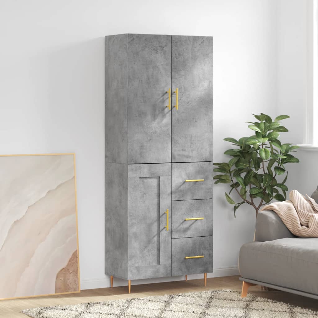 Skåp Betonggrå 69,5x34x180 cm
