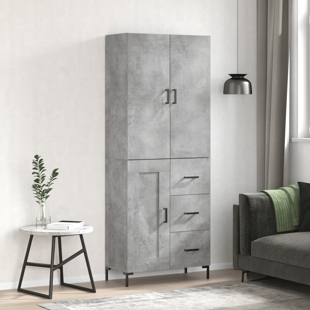 Skåp Betonggrå 69,5x34x180 cm