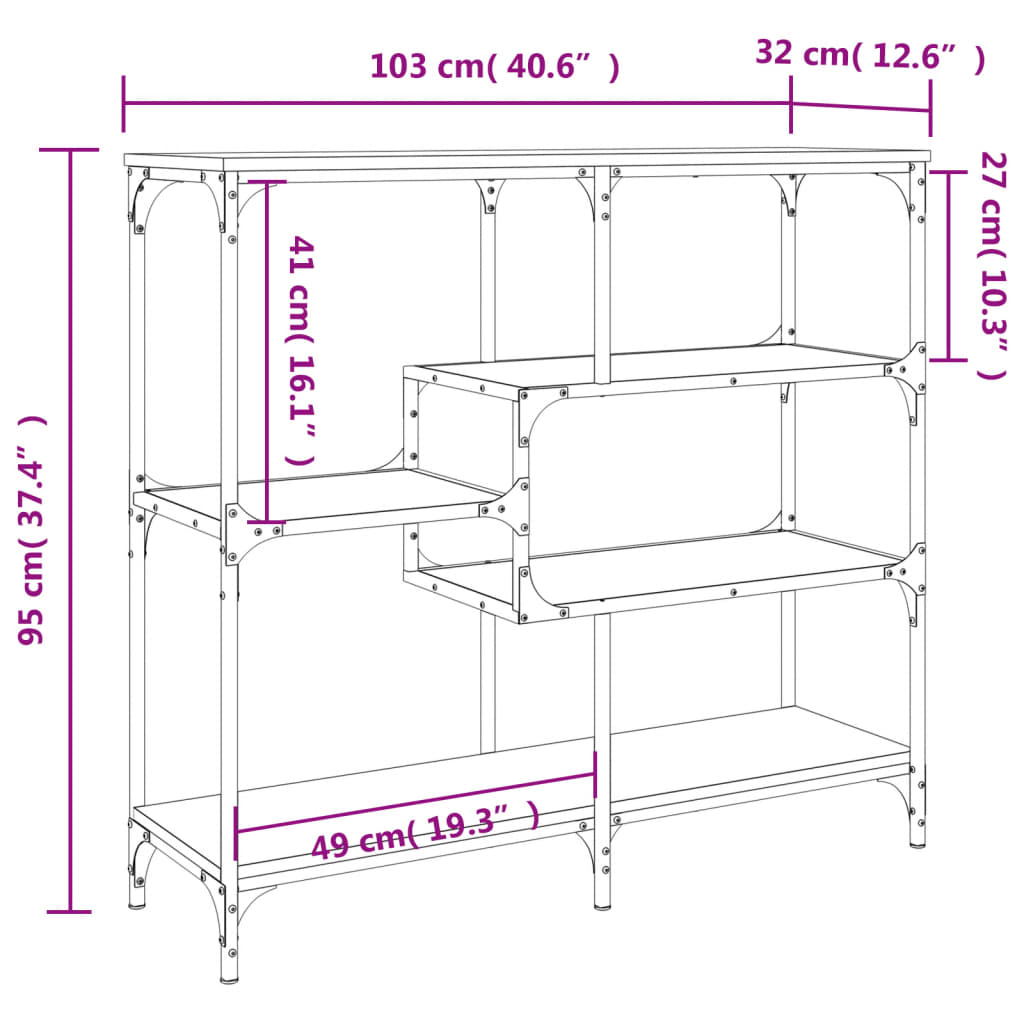 Avlastningsbord Konsollbord Sonoma Ek 103x32x95 cm