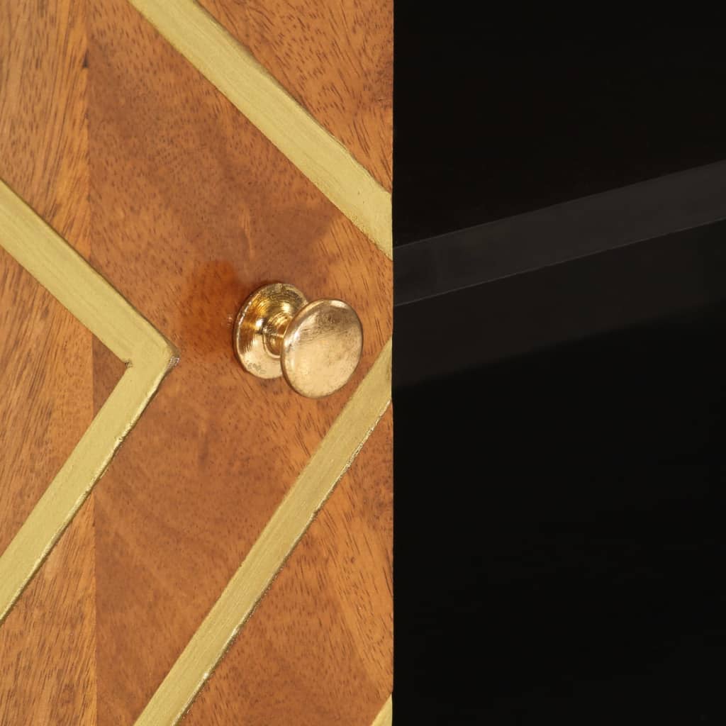 TV-Bänk Svart Brun 105x33,5x46 cm massivt mangoträ