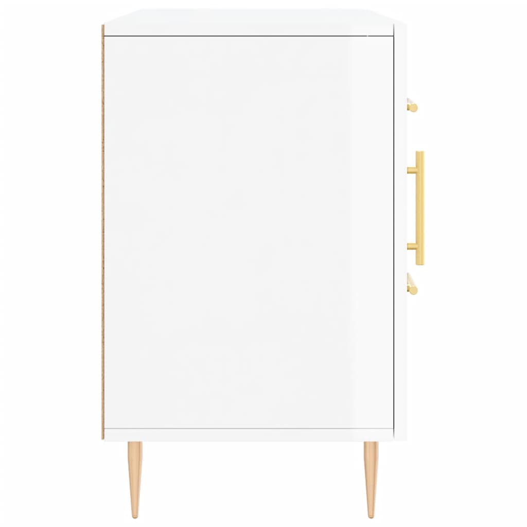Skåp vit högglans 100x36x60 cm konstruerat trä