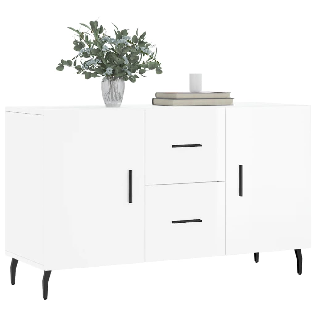 Skåp vit högglans 100x36x60 cm konstruerat trä
