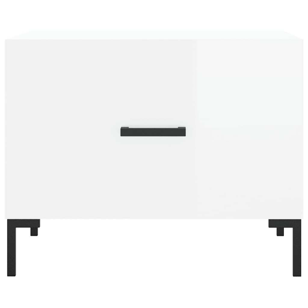 Sidobord Högglans Vit 2 st 50x50x40 cm