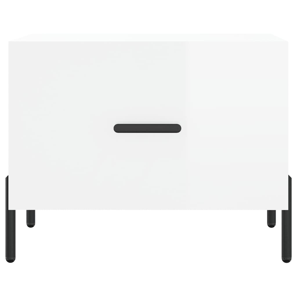 Sidobord Högglans Vit 2 st 50x50x40 cm