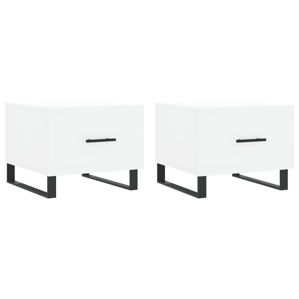 Sidobord Vit 2 st 50x50x40 cm