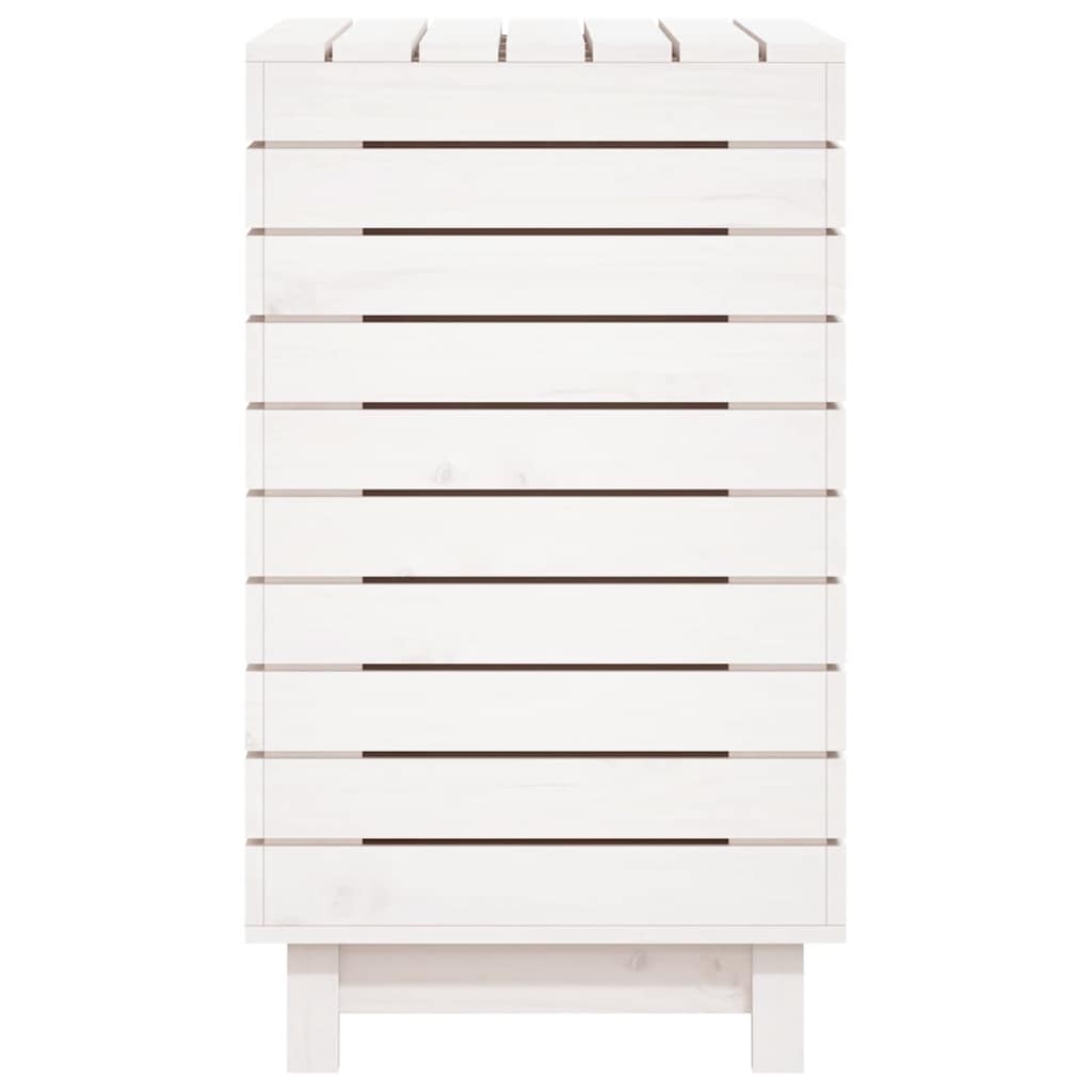 Tvättkorg Vit 88,5x44x76 cm massiv furu