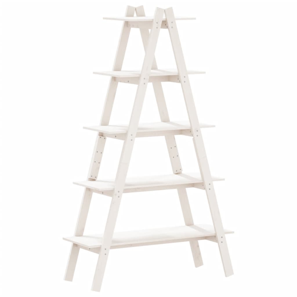Hylla A-formad 5 hyllor 110x40x180,5 cm massiv furu