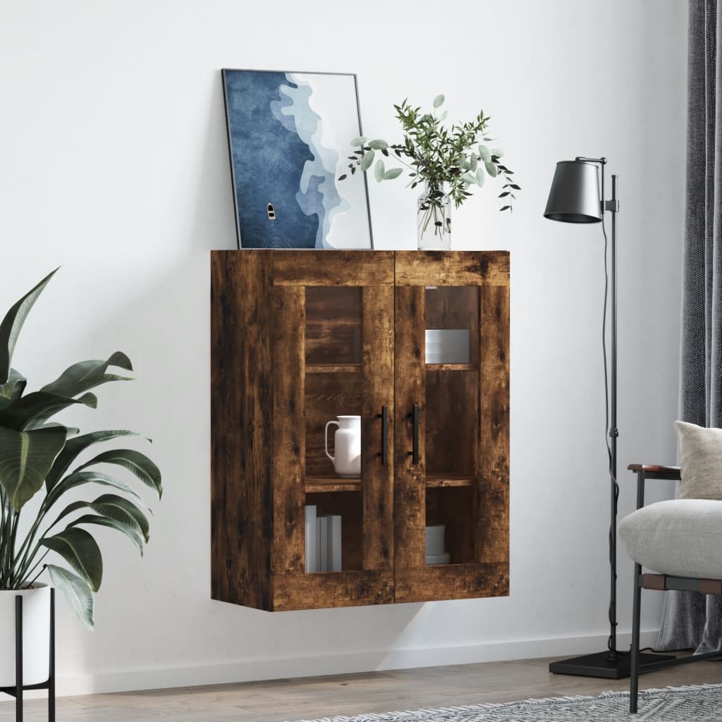 Väggskåp Rökfärgad Ek 69,5x34x90 cm