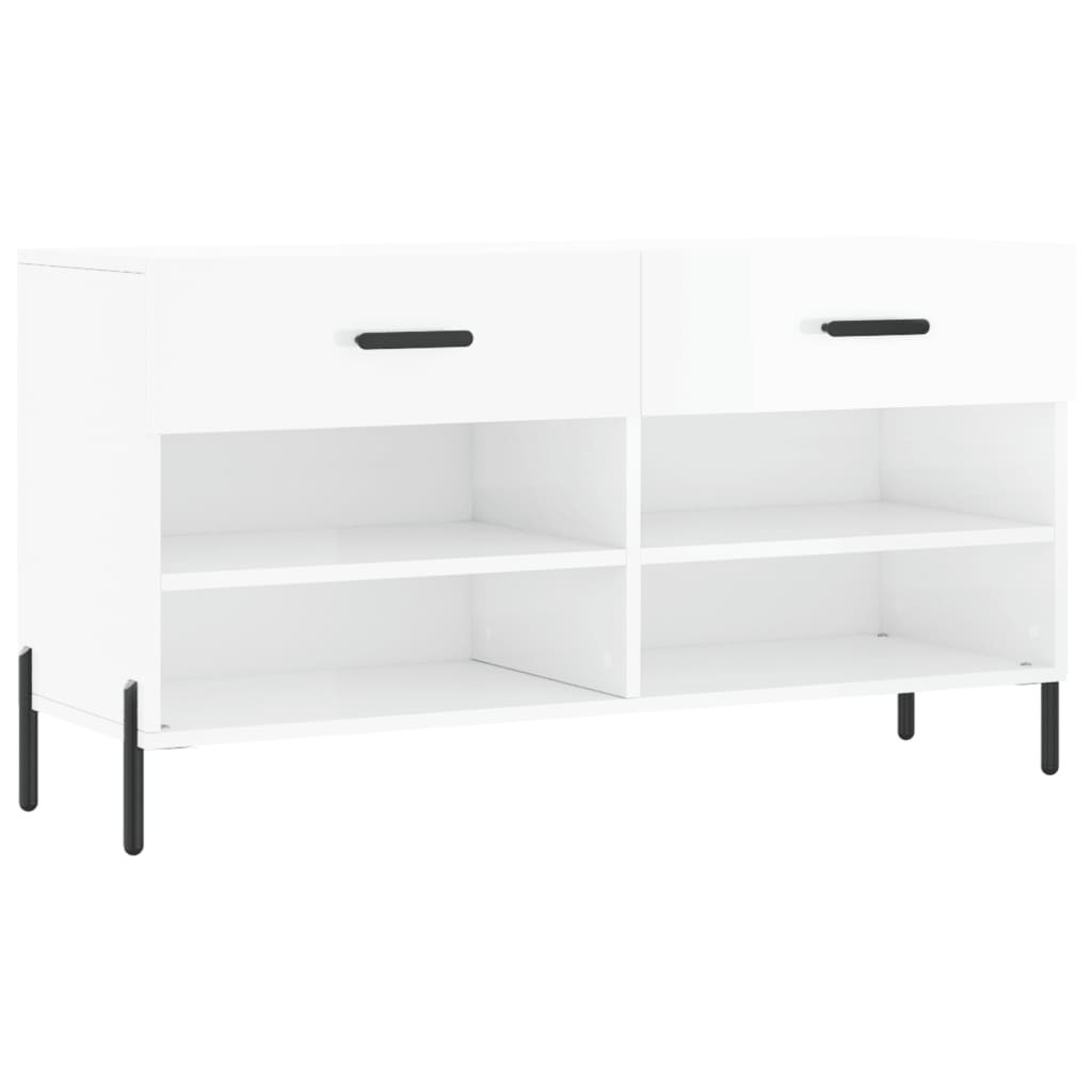 Skoställ Högglans Vit Skobänk 102x35x55 cm
