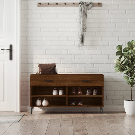 Skoställ Brun Ek Skobänk 102x35x55 cm