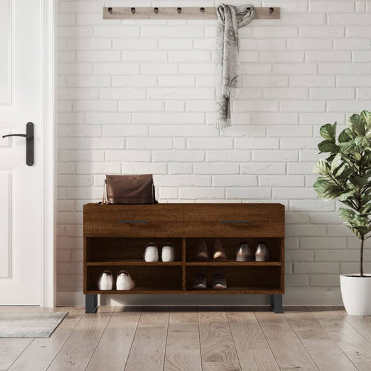 Skoställ Brun Ek Skobänk 102x35x55 cm