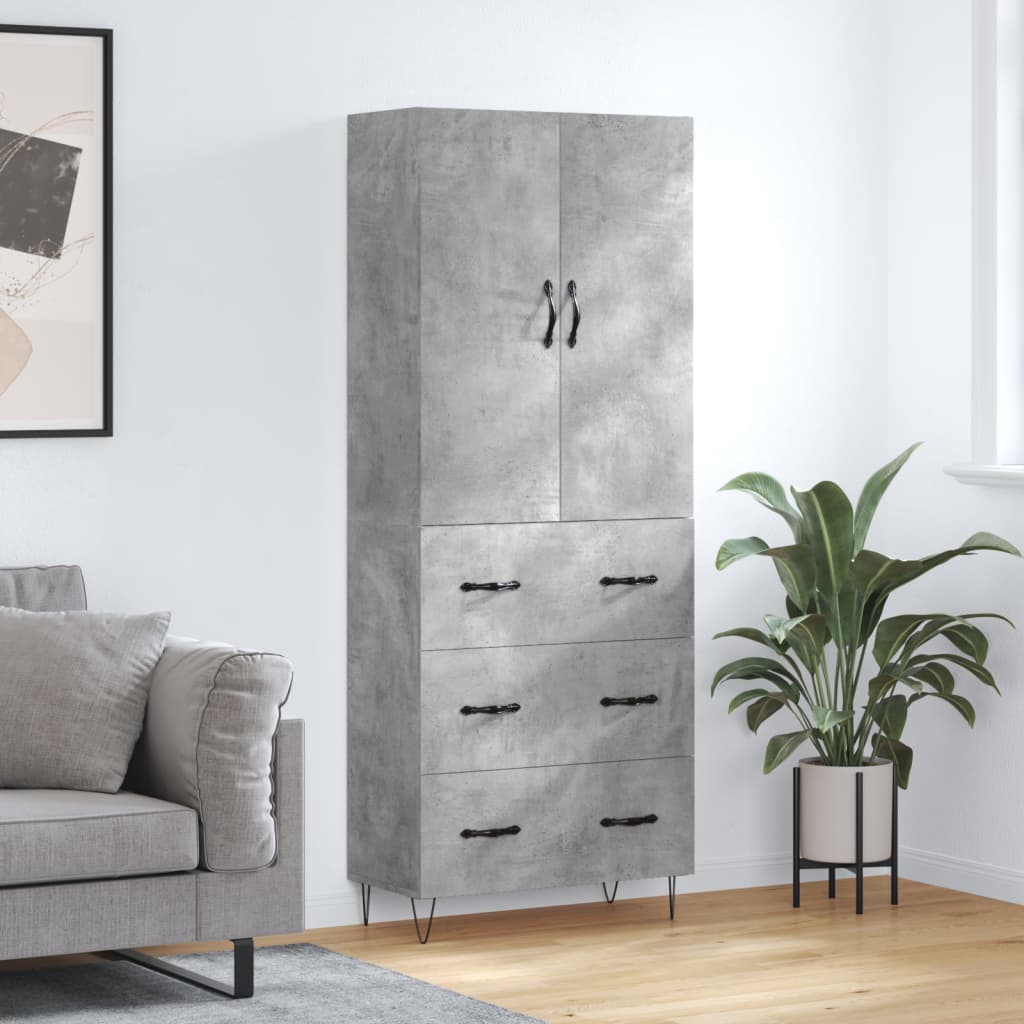 Skåp Betonggrå 69,5x34x180 cm