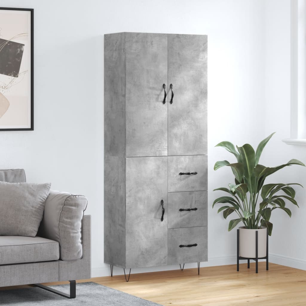 Skåp Betonggrå 69,5x34x180 cm