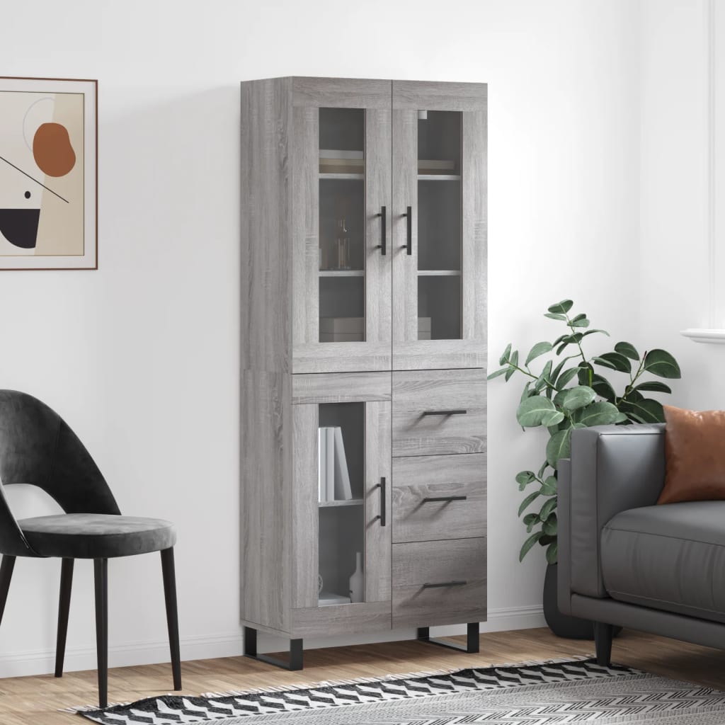 Skåp Sonoma Grå 69,5x34x180 cm