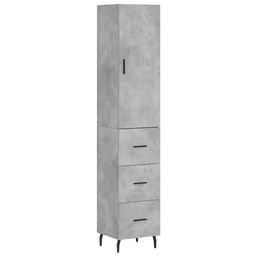 Skåp Betonggrå 34,5x34x180 cm