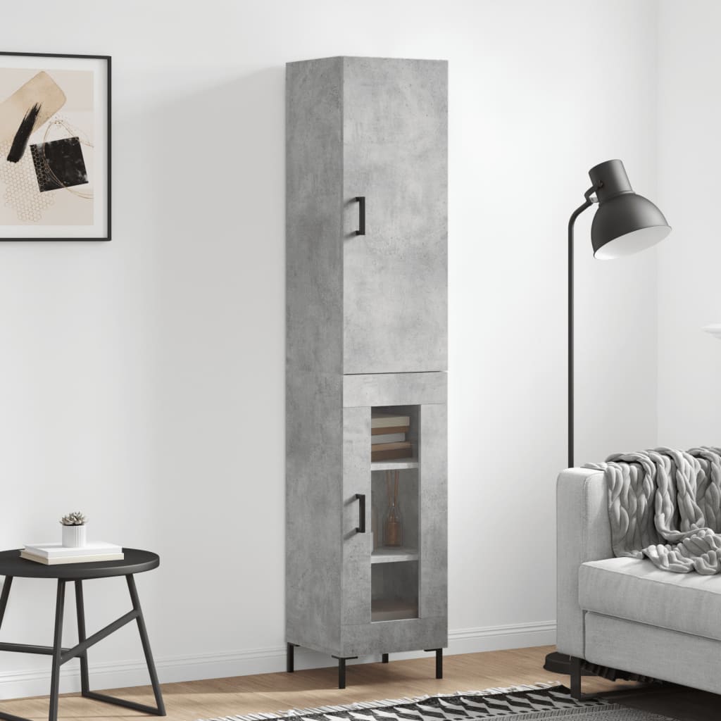 Skåp Betonggrå 34,5x34x180 cm