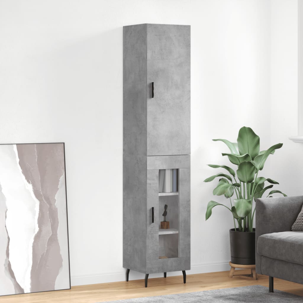Skåp Betonggrå 34,5x34x180 cm