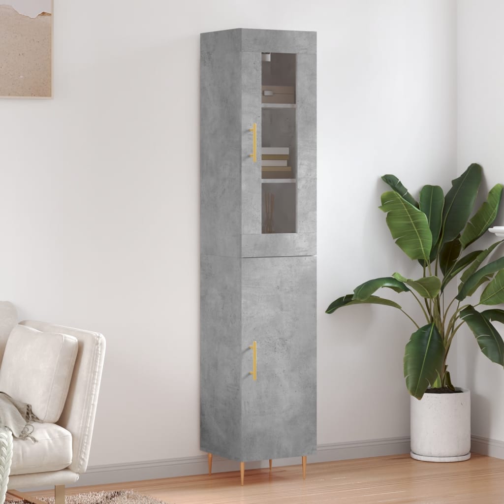 Skåp Betonggrå 34,5x34x180 cm