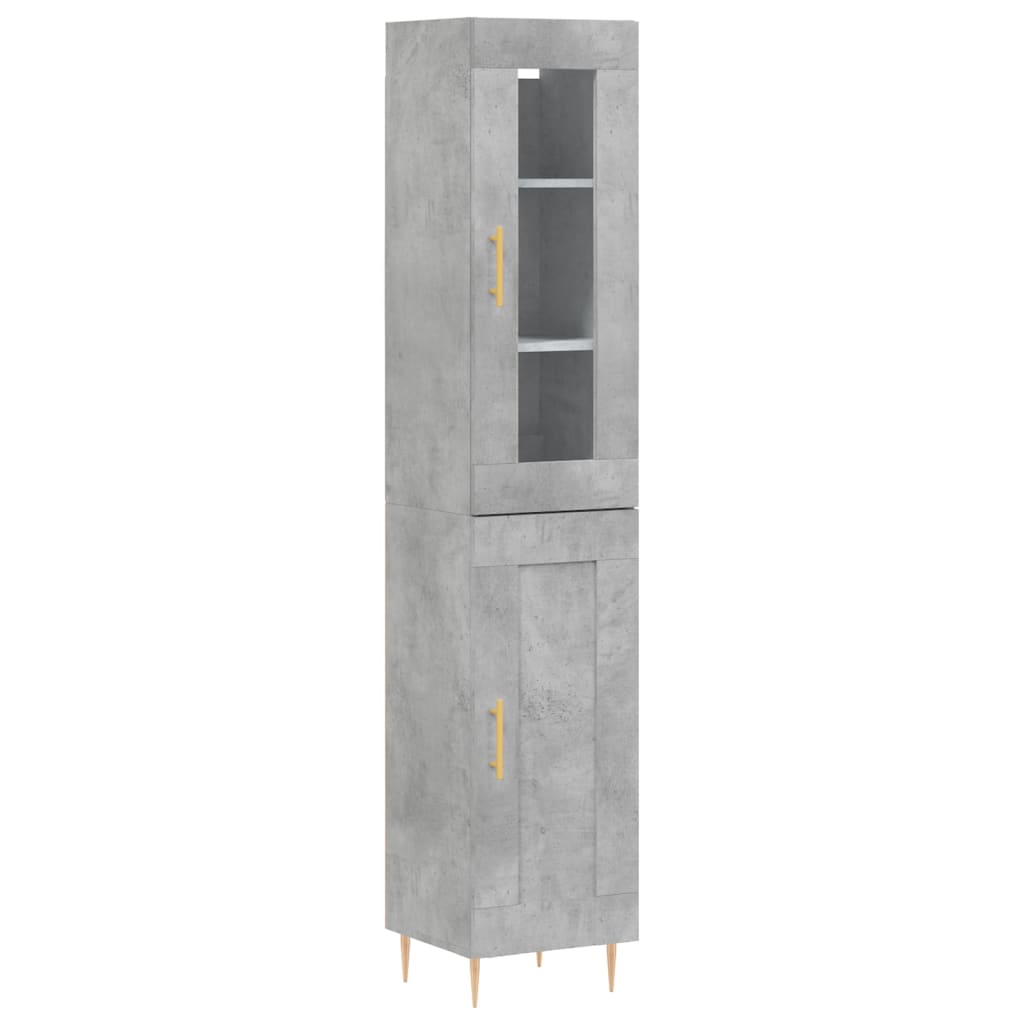 Skåp Betonggrå 34,5x34x180 cm
