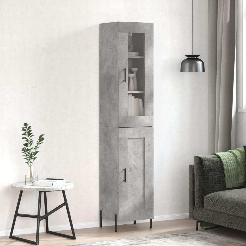 Skåp Betonggrå 34,5x34x180 cm