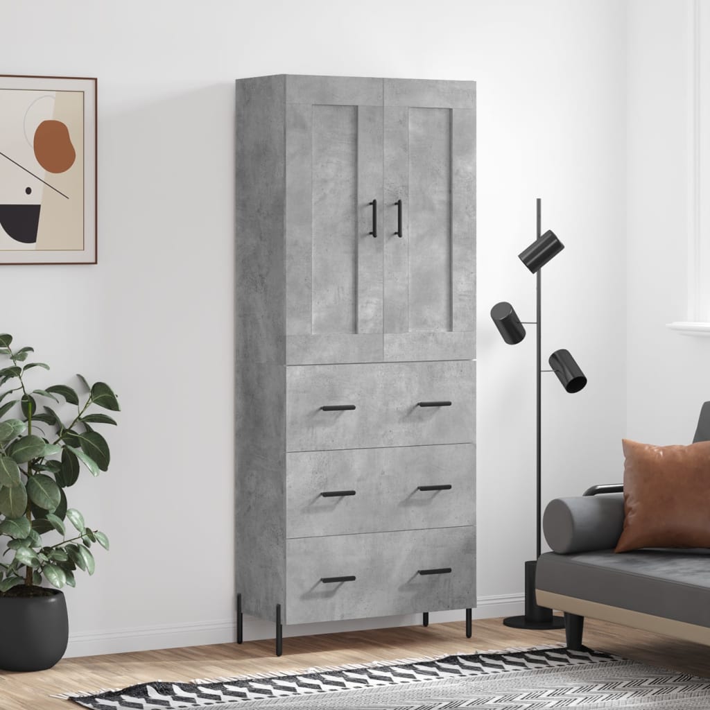 Skåp Betonggrå 69,5x34x180 cm