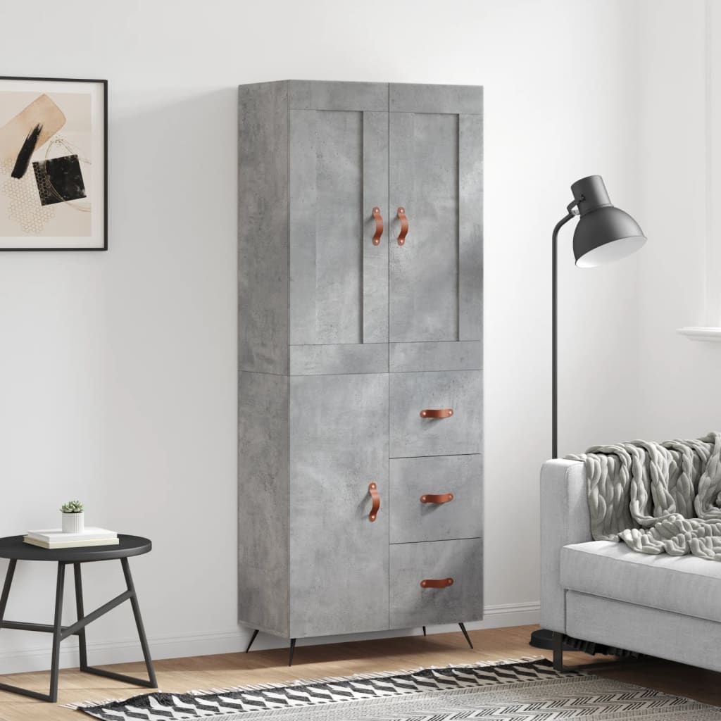 Skåp Betonggrå 69,5x34x180 cm